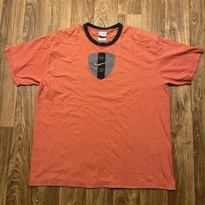 Y2K Nike Shirt Men 2XL Orange Nike Center Swoosh Graphic 1972 Grey Tag